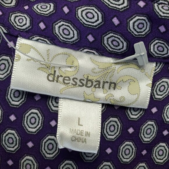 Dressbarn Top Womens Large Purple Long Sleeve Lightweight Polyester Blouse - Picture 2 of 9